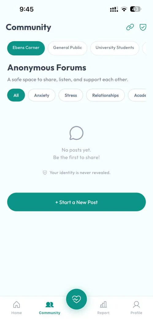 The MentMate community feed